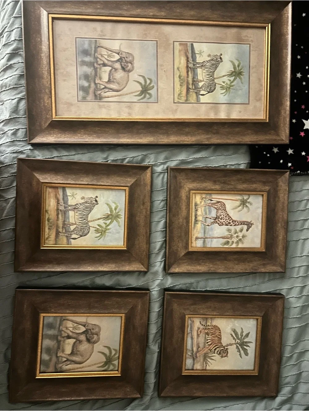 Kirklands Brown Framed Safari Animal Wall Art Set